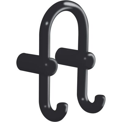 Hewi 801 Gancio doppio per vestuario - Nero profondo - 90mm di larghezza Hewi 801 Gancio doppio per vestuario - Nero profondo - 90mm di larghezza