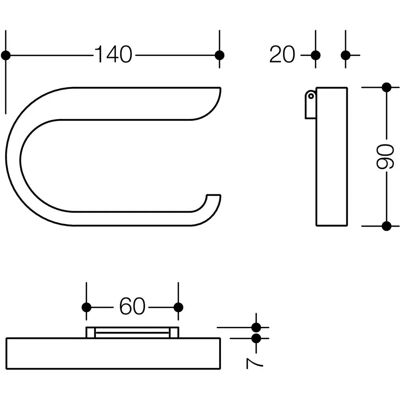 HEWI 800 Papierrollenhalter U-förmig, nach rechts, klappbar - WC-Papierhalter HEWI 800 Papierrollenhalter U-förmig, nach rechts, klappbar - WC-Papierhalter