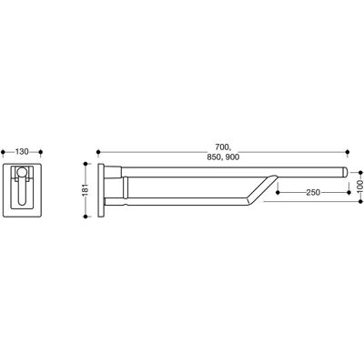 Hewi Opvouwbare steungreep - 100kg - Signaalwit Hewi Opvouwbare steungreep - 100kg - Signaalwit