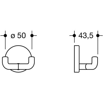 Hewi Modell 477 Doppelhaken - Antimikrobiell, Signalweiß Hewi Modell 477 Doppelhaken - Antimikrobiell, Signalweiß
