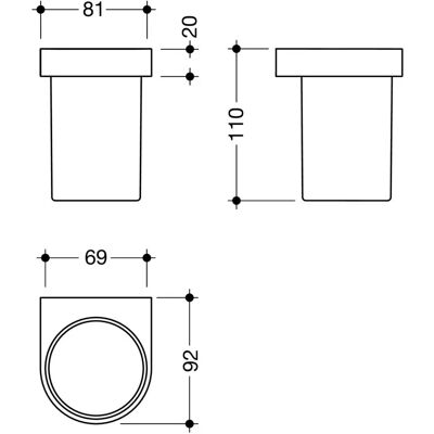 HEWI System 800 Glas - Satijn kristallen glas beker met houder HEWI System 800 Glas - Satijn kristallen glas beker met houder