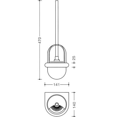 Juego de escobillas para inodoro Hewi 477 Coral - Poliamida, Montaje en pared Juego de escobillas para inodoro Hewi 477 Coral - Poliamida, Montaje en pared