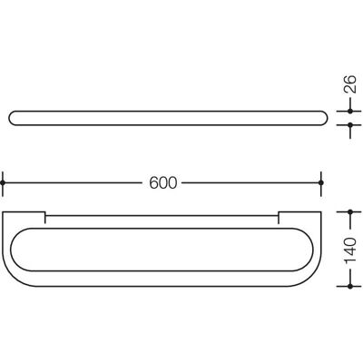 Hewi 477 Ablage - Verriegelt, 600mm, Orange Hewi 477 Ablage - Verriegelt, 600mm, Orange