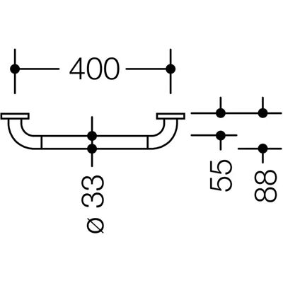 HEWI 801 Støttegreb - 400mm Hvid - Højre Vinkel HEWI 801 Støttegreb - 400mm Hvid - Højre Vinkel