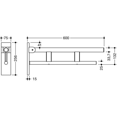 Hewi Supportgriff - 600mm - Edelstahl matt - Haltegriff Hewi Supportgriff - 600mm - Edelstahl matt - Haltegriff