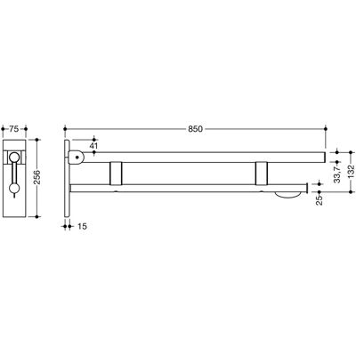 Hewi System 900 Modell 900.50.165XA Stützklappgriff - WC Unterstützung Hewi System 900 Modell 900.50.165XA Stützklappgriff - WC Unterstützung