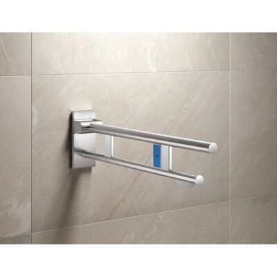 HEWI System 900 Mobiler Stützklappgriff Duo Design A mit WC-Papierhalter und Spülauslösung (Funk), links 70 cm HEWI System 900 Mobiler Stützklappgriff Duo Design A mit WC-Papierhalter und Spülauslösung (Funk), links 70 cm