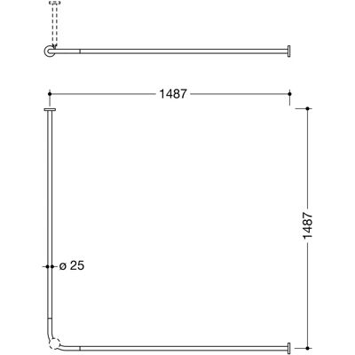 Hewi Edelstahl Duschvorhangstange System 900 - Duschvorhangstange Hewi Edelstahl Duschvorhangstange System 900 - Duschvorhangstange