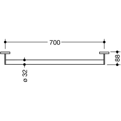 Hewi Rustfrit 700mm Håndlist - grab rail Hewi Rustfrit 700mm Håndlist - grab rail