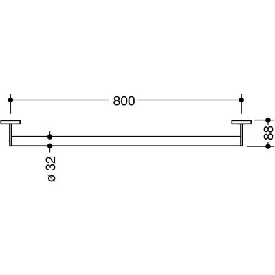 HEWI System 900 Støttehåndtag rustfrit stål 800mm HEWI System 900 Støttehåndtag rustfrit stål 800mm