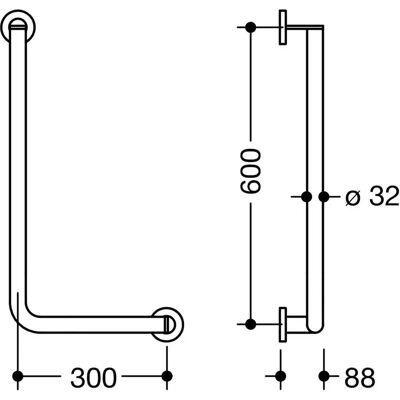 Hewi System 900 Edelstahl Winkelgriff - System 900 Hewi System 900 Edelstahl Winkelgriff - System 900