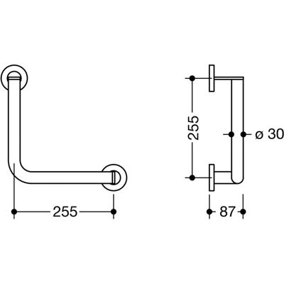 Hewi System 900 Winkelgriff - Edelstahl verchromt - Rechts/Links Hewi System 900 Winkelgriff - Edelstahl verchromt - Rechts/Links