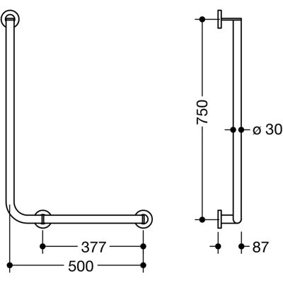 Hewi System 900 Hoekhandgreep RVS - Handrail Hewi System 900 Hoekhandgreep RVS - Handrail