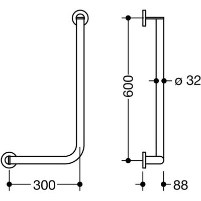Hewi Système 900 Poignée de Soutien - Acier Inoxydable - 60cm - Poignée de Soutien - Publicité Hewi Système 900 Poignée de Soutien - Acier Inoxydable - 60cm - Poignée de Soutien - Publicité