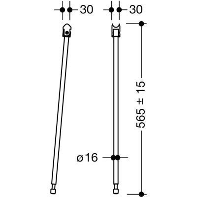 Hewi System 900 Gulvstøtte - 56,5cm - Rustfrit Stål Hewi System 900 Gulvstøtte - 56,5cm - Rustfrit Stål