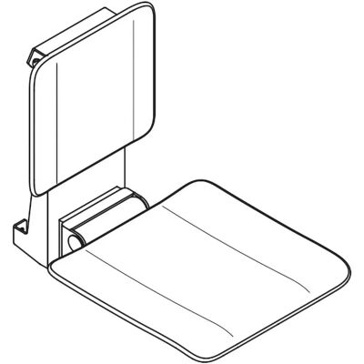 HEWI Wandmontierter Klappsitz - System 900, Schwarz tiefmatt HEWI Wandmontierter Klappsitz - System 900, Schwarz tiefmatt