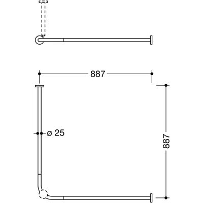 Barra de cortina blanca mate profunda Hewi System 900 - Barra de cortina Barra de cortina blanca mate profunda Hewi System 900 - Barra de cortina