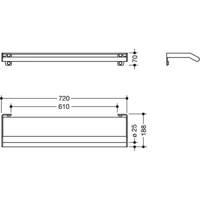 Hewi System 900 Ablage mit Haltegriff - Storage Hewi System 900 Ablage mit Haltegriff - Storage