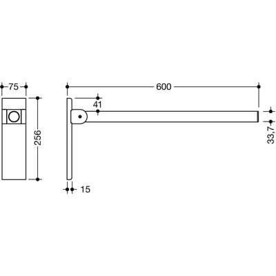 Hewi System 900 Mono Support Handle - 600 mm blanc Hewi System 900 Mono Support Handle - 600 mm blanc