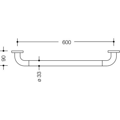 Hewi 477 Badetuchhalter - 600 mm, Stahl, Matt Hewi 477 Badetuchhalter - 600 mm, Stahl, Matt