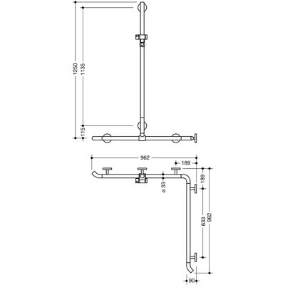 Hewi System 800 K Duschhandlauf - Höhenverstellbar & Korrosionsfrei Hewi System 800 K Duschhandlauf - Höhenverstellbar & Korrosionsfrei