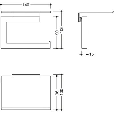 Hewi System 900 Q WC-Papierhalter mit Ablage - Toilettenpapierhalter Hewi System 900 Q WC-Papierhalter mit Ablage - Toilettenpapierhalter