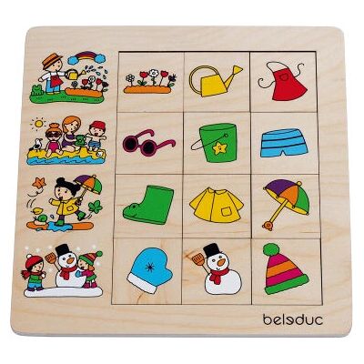 Hape - 11030 - Stagioni - 12 pezzi - Set di ordinamento Hape - 11030 - Stagioni - 12 pezzi - Set di ordinamento