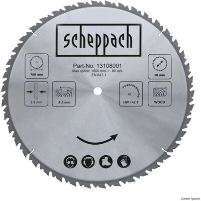 Hoja circular Scheppach 700mm - 42 dientes Hoja circular Scheppach 700mm - 42 dientes