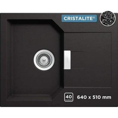 Schock Lucca Granitspüle - Reversible, 64x51cm, Schwarz Schock Lucca Granitspüle - Reversible, 64x51cm, Schwarz