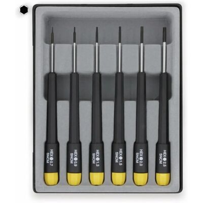 Donau Elektronik - Präzisions-Sechskant-Schraubendreher-Set - 6 Stück Donau Elektronik - Präzisions-Sechskant-Schraubendreher-Set - 6 Stück