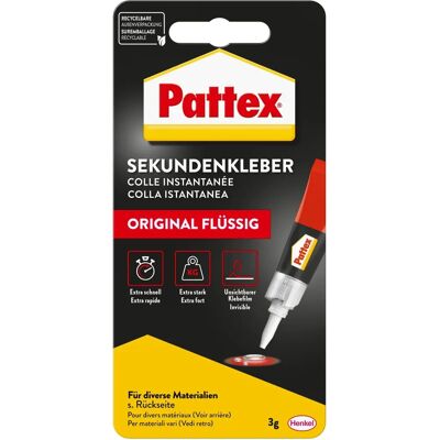 Pattex Sekundenkleber 3g - Hochwertiger Instantkleber für Profis Pattex Sekundenkleber 3g - Hochwertiger Instantkleber für Profis