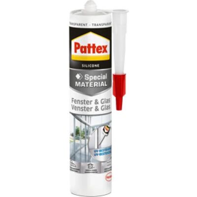 Sellador de silicona transparente Pattex 5294344 - Para vidrio y ventanas Sellador de silicona transparente Pattex 5294344 - Para vidrio y ventanas