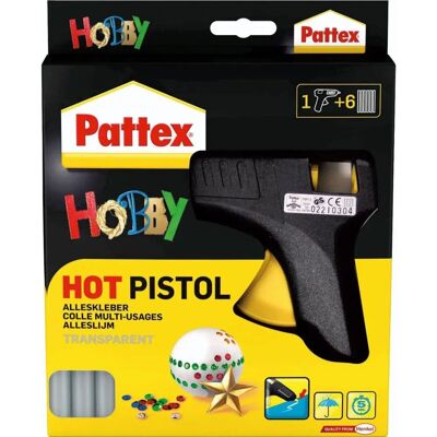 Pattex 1954467 Heißklebepistole - Universal, Schwarz, 6 Stifte Pattex 1954467 Heißklebepistole - Universal, Schwarz, 6 Stifte