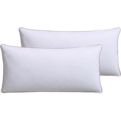 RIBECO Kalle Gänsefederkopfkissen weiß, 40x80cm - Pillow RIBECO Kalle Gänsefederkopfkissen weiß, 40x80cm - Pillow