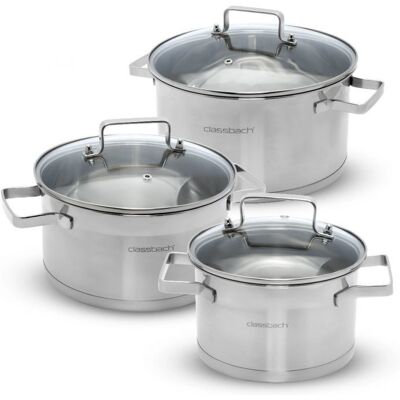 Ensemble de casseroles Classbach - 6 pièces - Compatible induction - Publicité Ensemble de casseroles Classbach - 6 pièces - Compatible induction - Publicité