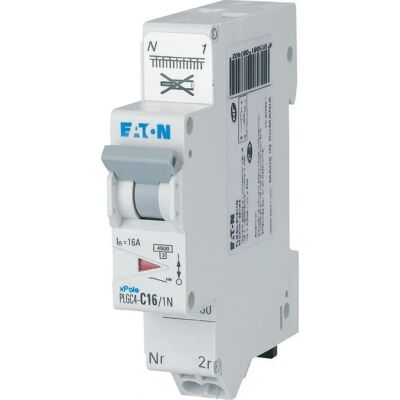 Eaton Modelo PLGC4-C16/1N Interruptor 16A - Tipo C - 4.5kA Eaton Modelo PLGC4-C16/1N Interruptor 16A - Tipo C - 4.5kA