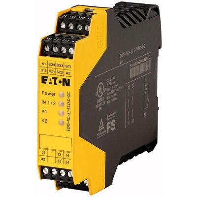 Säkerhetsrelä Eaton ESR5-NO-21-24VAC-DC - Dubbla kanaler, SIL 3, PL e Säkerhetsrelä Eaton ESR5-NO-21-24VAC-DC - Dubbla kanaler, SIL 3, PL e