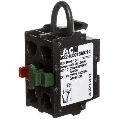 Eaton M22-KC01SMC10 Hilfskontakt - Schwarz - 230V - IP20 - Elektroinstallation Zubehör Eaton M22-KC01SMC10 Hilfskontakt - Schwarz - 230V - IP20 - Elektroinstallation Zubehör