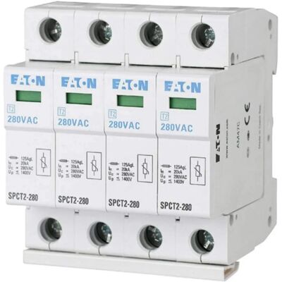 Eaton SPCT2-280/4 Overspændingsbeskytter - 20kA, 280VAC Eaton SPCT2-280/4 Overspændingsbeskytter - 20kA, 280VAC