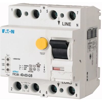 Eaton FRCDM-40/4/03-G/B Fehlerstromschutzschalter - 40A, 4-polig, IP20 Eaton FRCDM-40/4/03-G/B Fehlerstromschutzschalter - 40A, 4-polig, IP20