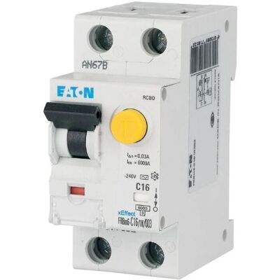 Eaton Modèle FRBM6 Disjoncteur - 6A, 1P+N, Courbe C - Publicité Eaton Modèle FRBM6 Disjoncteur - 6A, 1P+N, Courbe C - Publicité