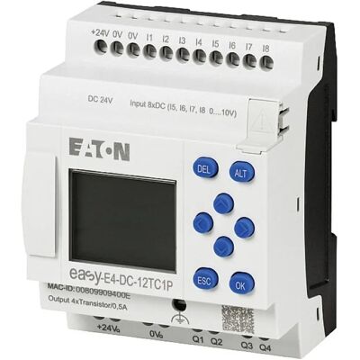Eaton Easy-E4-Dc-12Tc1p Relaissteuerung - Ethernet, 4 Relais, 4 analoge Eingänge Eaton Easy-E4-Dc-12Tc1p Relaissteuerung - Ethernet, 4 Relais, 4 analoge Eingänge