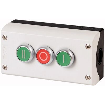Panel de botones pulsadores Eaton M22-I3-M1 - 3 estaciones, Gris Panel de botones pulsadores Eaton M22-I3-M1 - 3 estaciones, Gris