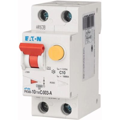 Interruptor Eaton PKNM-10/1N/C/003-A-MW - 2 polos, 10A, Tipo C Interruptor Eaton PKNM-10/1N/C/003-A-MW - 2 polos, 10A, Tipo C