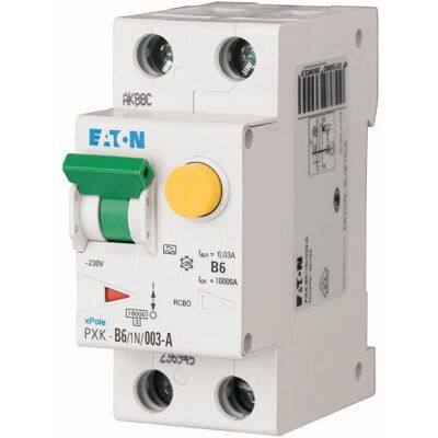 Eaton PXK-B6/1N/003-A Disjoncteur - 2P, 6A, IP20 - Publicité Eaton PXK-B6/1N/003-A Disjoncteur - 2P, 6A, IP20 - Publicité
