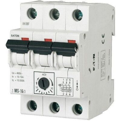 Interruptor de protección de motor Eaton Z-MS-16/3 - 3 polos, 10-16A Interruptor de protección de motor Eaton Z-MS-16/3 - 3 polos, 10-16A