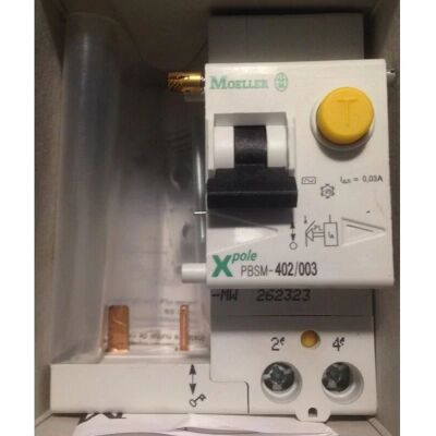 Eaton Moeller 262323 Residual Current Device - 40A, 30mA, 2 Poles - Class AC Eaton Moeller 262323 Residual Current Device - 40A, 30mA, 2 Poles - Class AC