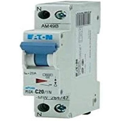 Eaton PLG4-C20/1N 20A brytare - Montering på DIN-skena Eaton PLG4-C20/1N 20A brytare - Montering på DIN-skena