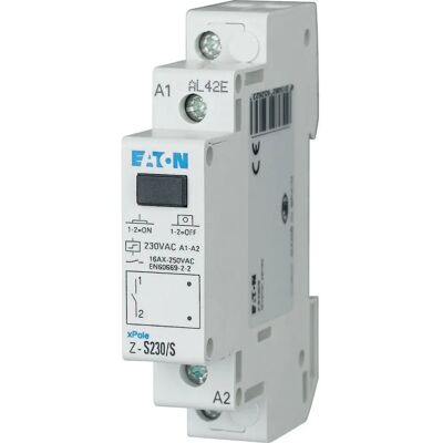 Eaton Z-S230/S Mechanischer Stromstossschalter - 230V AC, 16A, Hutschiene Eaton Z-S230/S Mechanischer Stromstossschalter - 230V AC, 16A, Hutschiene