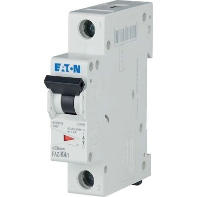 Eaton FAZ-K4/1 1-poliger Leitungsschutzschalter - 4A, K-Charakteristik Eaton FAZ-K4/1 1-poliger Leitungsschutzschalter - 4A, K-Charakteristik